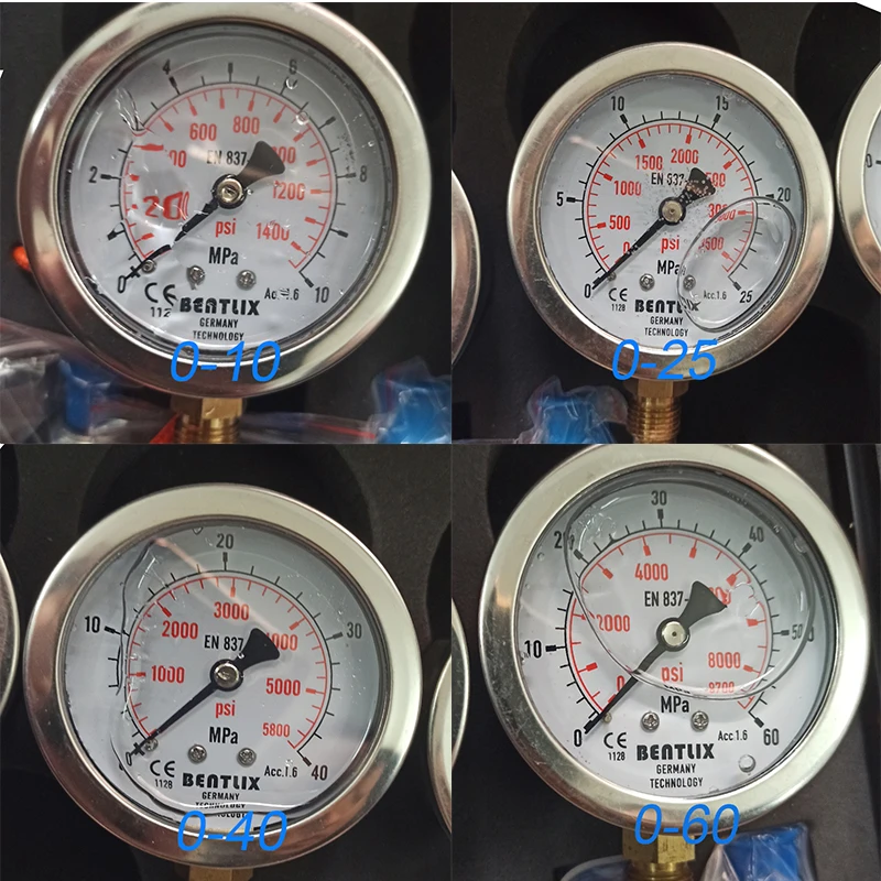 Hydraulic Pressure Gauge Set Diagnostic Test Kits For Excavator Engine