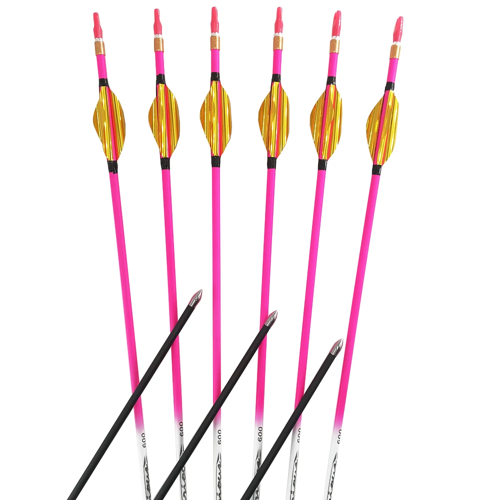 Flèches Carbone TOPARCHERY V3 – Spine 300/350/400 – 6-pack Pour Arc (Vert)