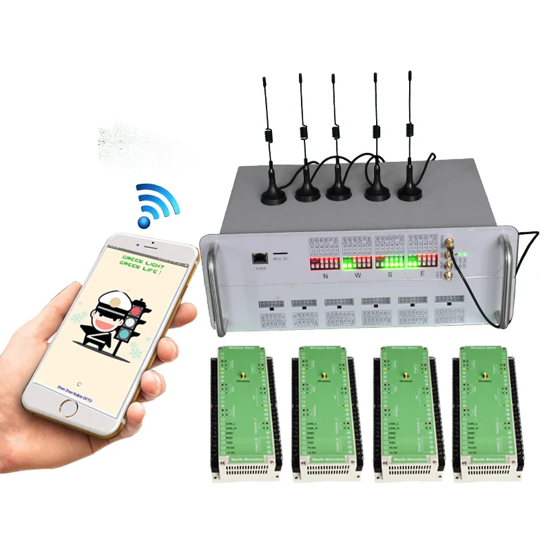 Intersection Traffic Light System Smart Control Traffic System Wireless Solar Traffic System IP 65