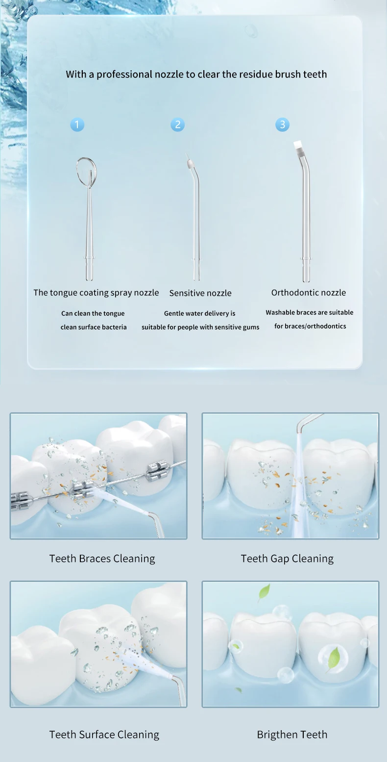 Home Use Irrigator Professional Rechargeable High Pressure Pick Toothbrush Mouth Cleaner Oral Care Smart Water Flosser