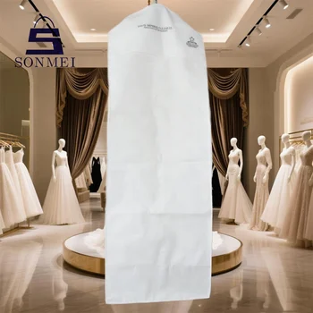 Luxury Durable Water-proof Extra Large White Non Woven Bridal Gown Bag