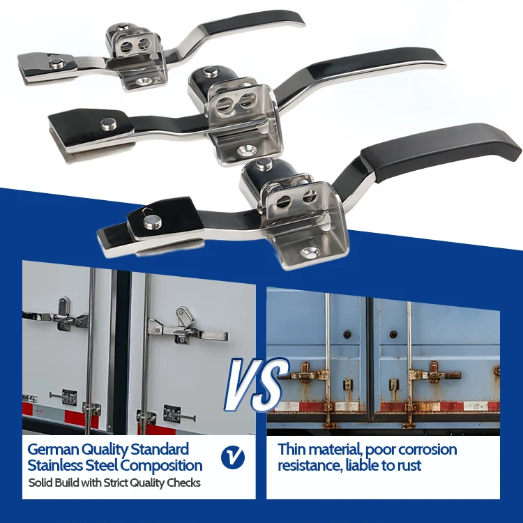 Factory Price Refrigerated Truck Door Handles With Lock Parts Stainless Steel Shipping Container Storage Door Locking Handle Set