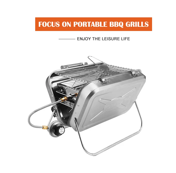 Commercial Korean Briefcase Barbecue Table Grill Folding Stainless