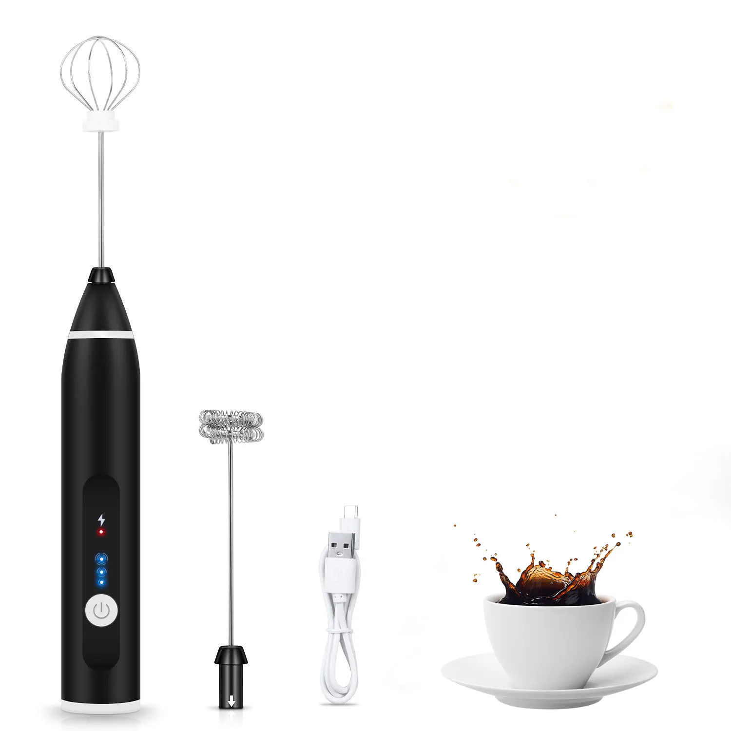 Electric Milk Coffee Frother Usb Whisk Egg Beater Handheld Drink