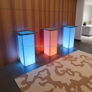 High Quality Modern LED Cocktail Table 12-Color Changing Acrylic for Indoor & Outdoor for Weddings Parties Hotels & Living Rooms