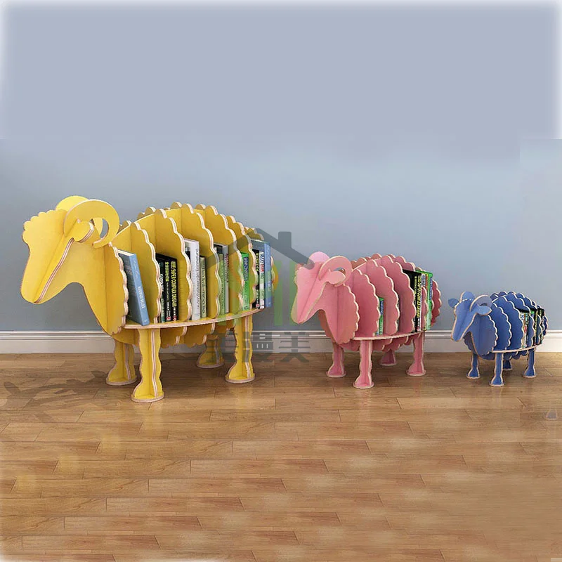Nordic Animal Goat Bookshelf Simple Children's Desk Student Floor