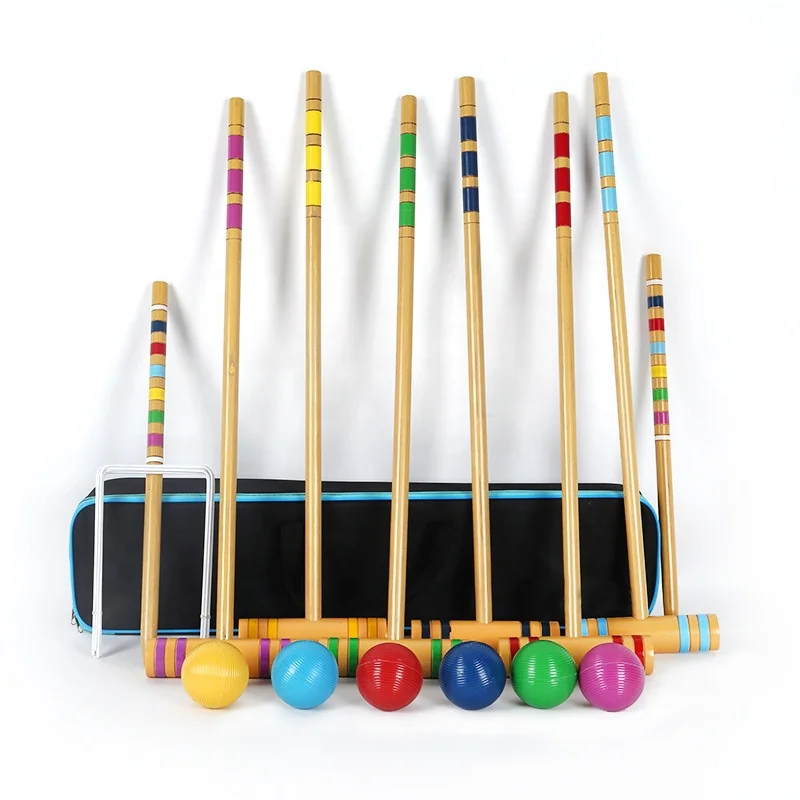 Pointyard Ensemble De Croquet Pour 6 Joueurs Avec Maillets En Bois