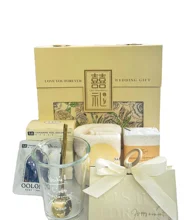 New wedding gifts towel + soap + water cup + oolong tea + creative candy box business gift customization