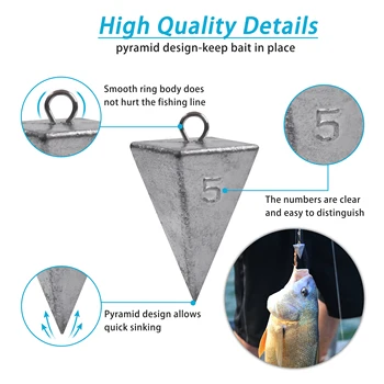 Pyramid Fishing Sinker Weights Kit Tangle Free Lead Fishing