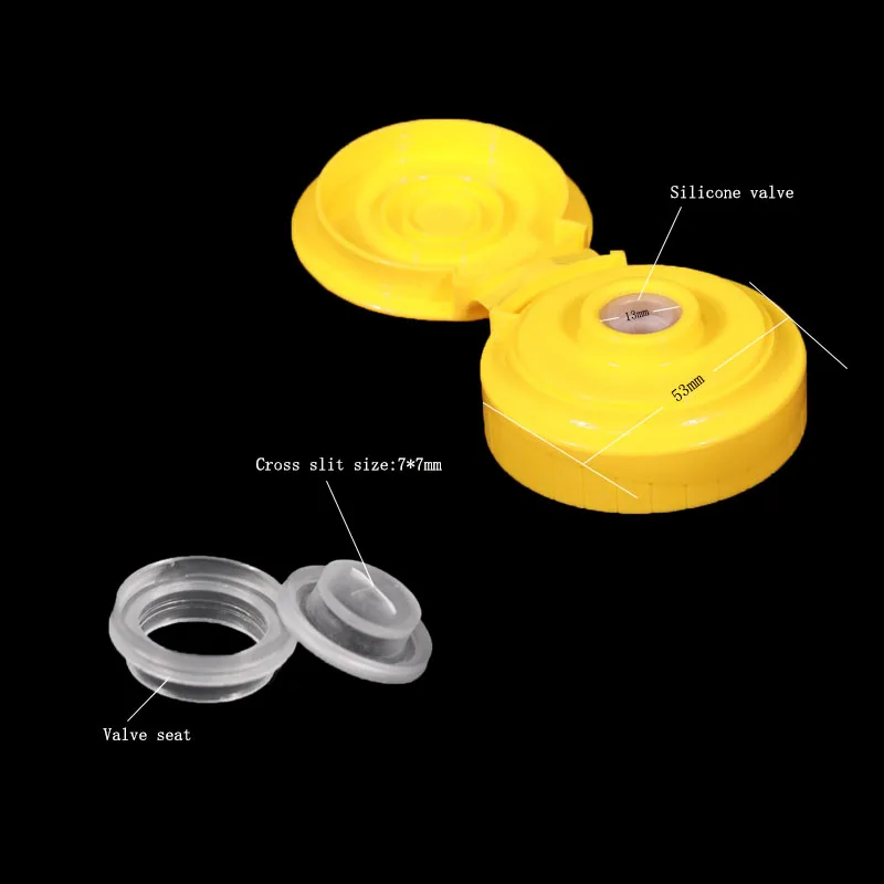 38-400 Plastic Silicone Valve Flip Top Cap - Non Spill