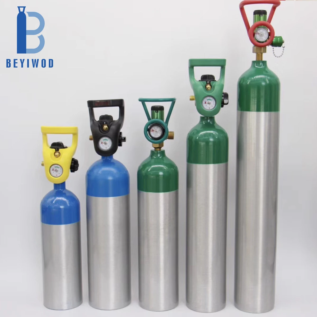Aluminum Oxygen Cylinder 1L 2L 4L 6L 8L 10L Medical Grade High Pressure