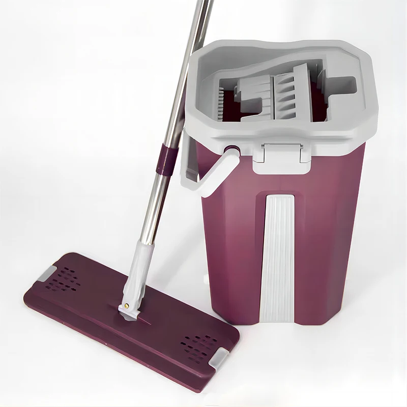 Hand-Free Rotating Mop with Automatic Squeeze Bucket for Household Cleaning