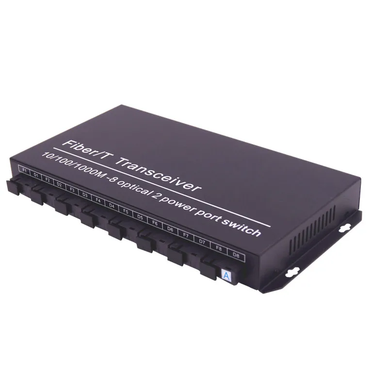 8 Port Gigabit Fiber Optical Ethernet Switch with 2 RJ45 - 20km