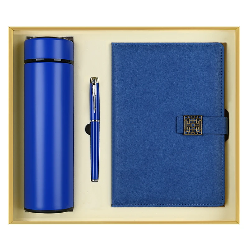 Refillable Notebook Pen Thermos Men Farther Gift Set Leather