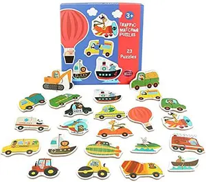 Hot Selling Kids Wooden Animals & Fruits Jigsaw Puzzle Creative Cognitive Interactive Early Education Toy CE CPC Certified