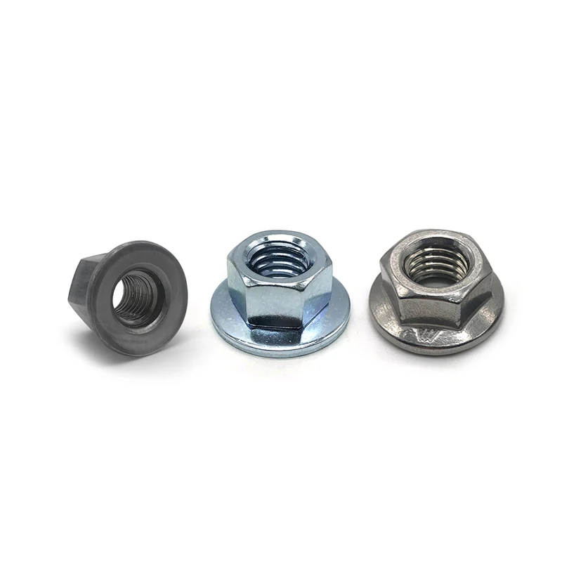 DIN6923 SS201 SS304 SS316 M6 M7 M8 M10 Large Hex Flange Nut With Serrated
