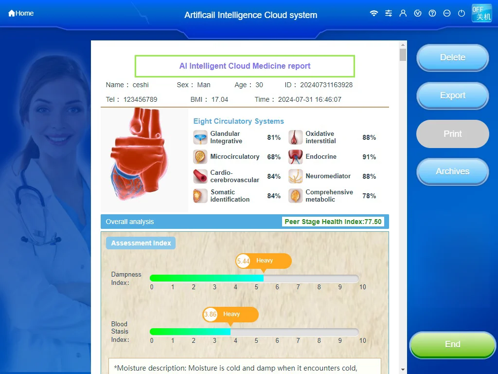 Health Detector Machine Analysis Bio Scanner Quantum Magnetic Resonance Body Analyzer for Health Management