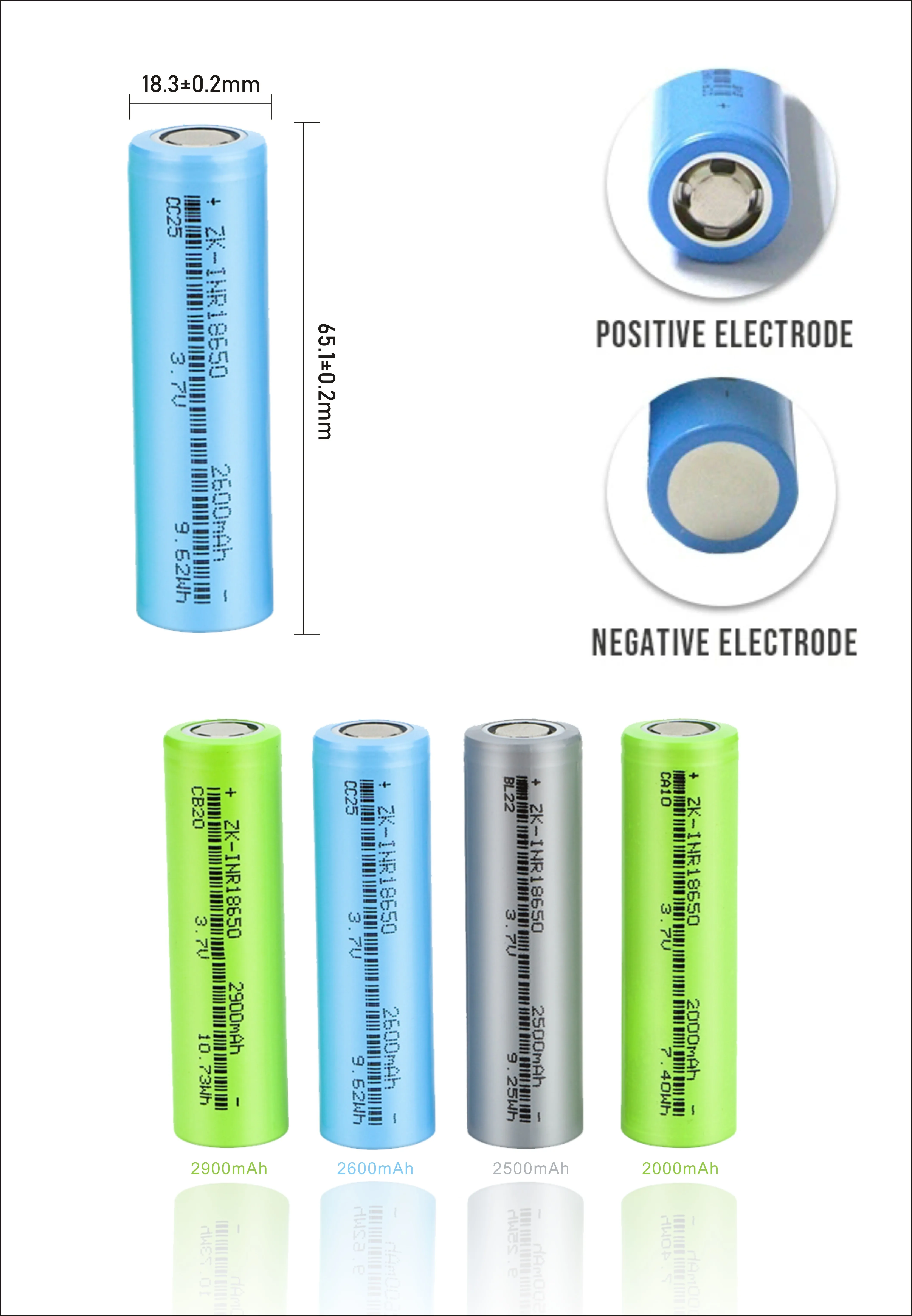 1800mah 3.7v Lithium Ion Batteries 18650 Rechargeable Battery - Buy ...