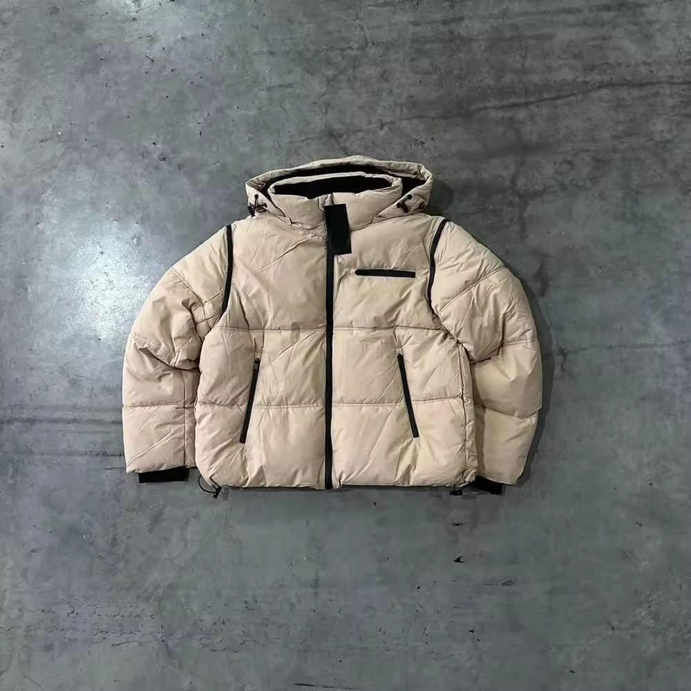 Custom Men' S Logo Cotton Puff Jaket Designer Winter Bubble Padded Coat Down Black Polyester Outdoor Puffer Jacket for Men gallery 7