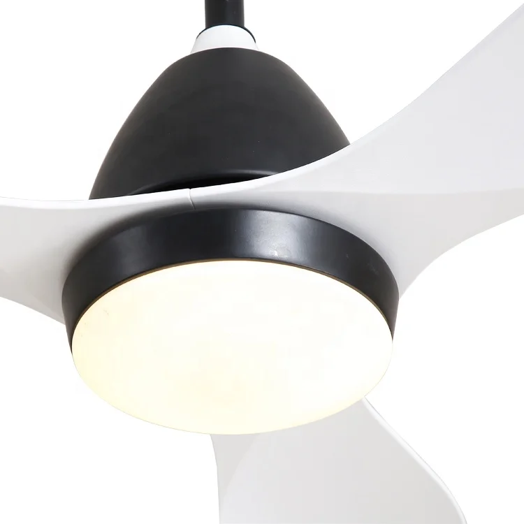 ESC LIGHTING Ceiling Fan Dc Motor ABS Plastic Blade 3 Color Led Light Ceiling Fan With Remote Control