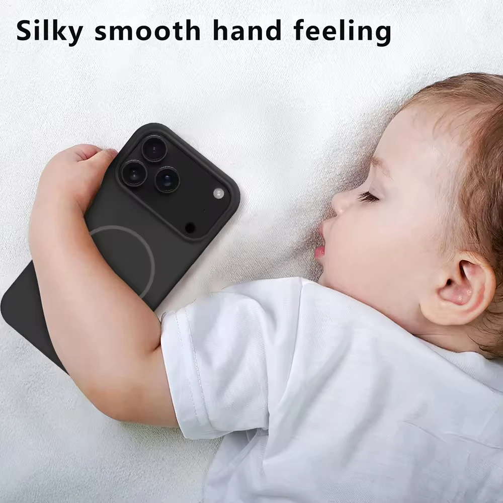 product custom magnetic wireless charging shockproof cover protective liquid silicone mobile phone case for iphone 17 air promax laudtec-5