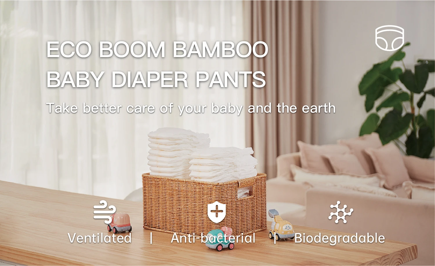 Eco Boom Compostable Disposable Diapers Made Of Bamboo Environmentally