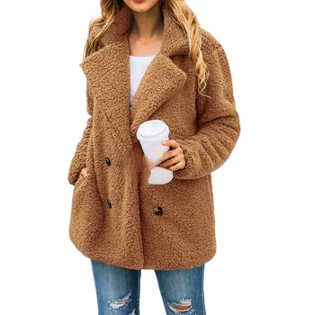 cheap custom fur women coat plus size casual ladies coat with zipper fur coat women OEM