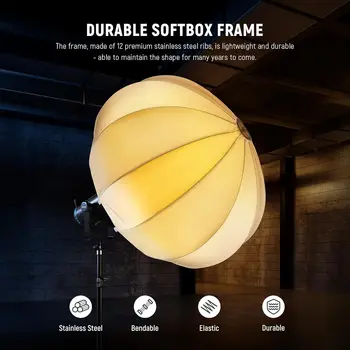 NEEWER 26"/65cm Lantern Softbox Quick Release 360 Light Diffuser Bowens Mount Softbox with Lightweight Nylon Alloy detail image