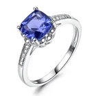 Solid 925 Sterling Silver Jewelry Blue Sapphire Gemstone Ring Women Jewelry Tanzanite Birthstone Engagement Ring