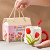 Single cup tulip big red spoon gift box