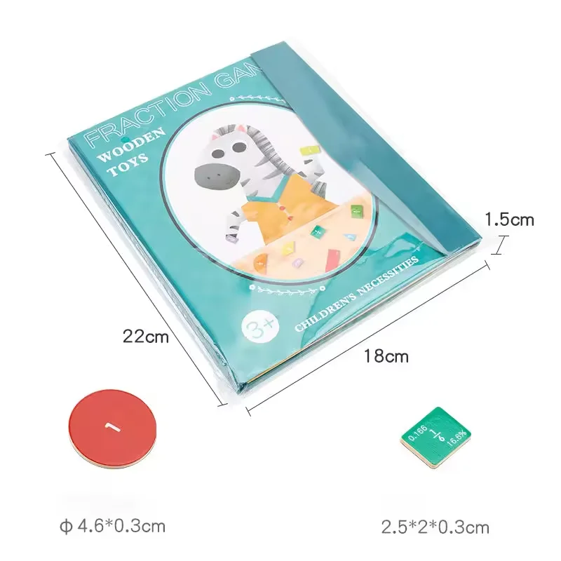 Unisex Children's Portable Cognitive Matching Puzzle Board Magnetic Fractions Math Learning Book Intelligence Educational Toy factory