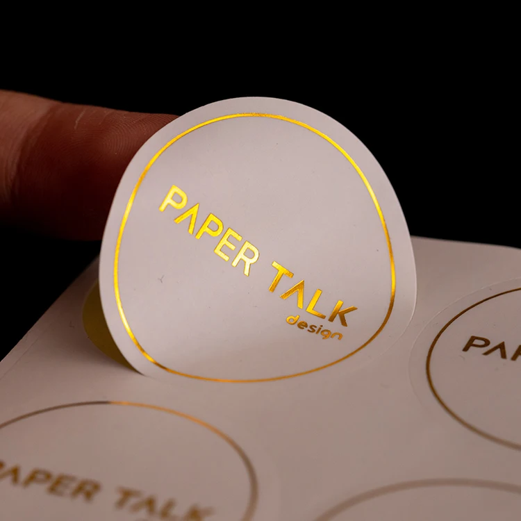 Custom Design Logo Label Stickers Round Gold Foil Label Stickers Sheets Waterproof Vinyl Label Stickers Printing
