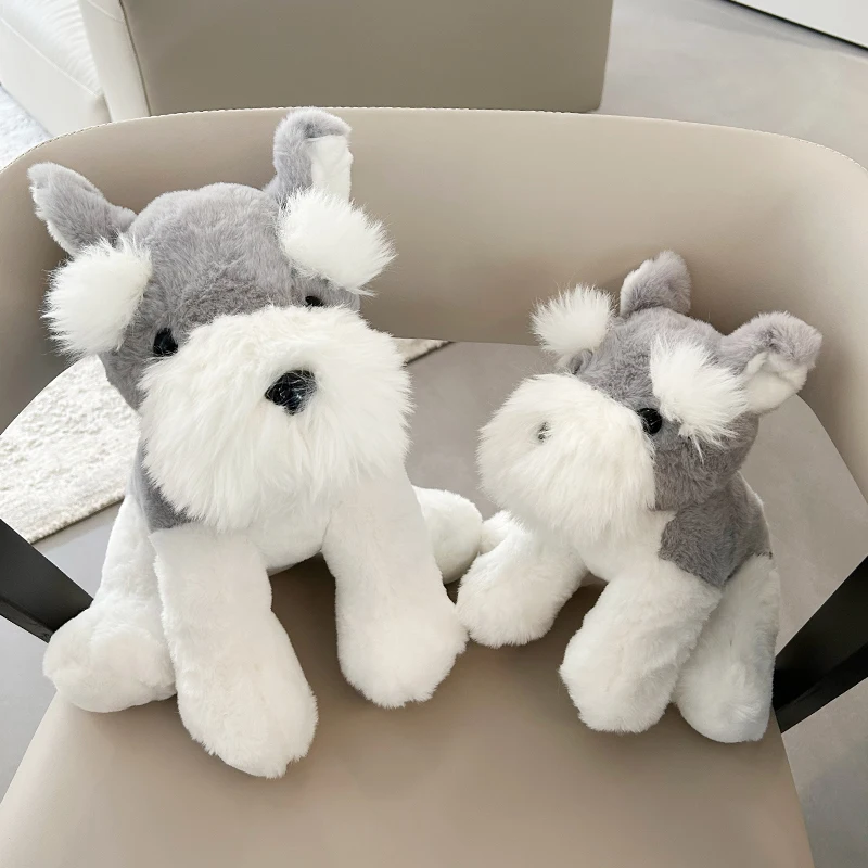 Realistic Schnauzer Stuffed Animal New Realistic Dog Plush Stuffed