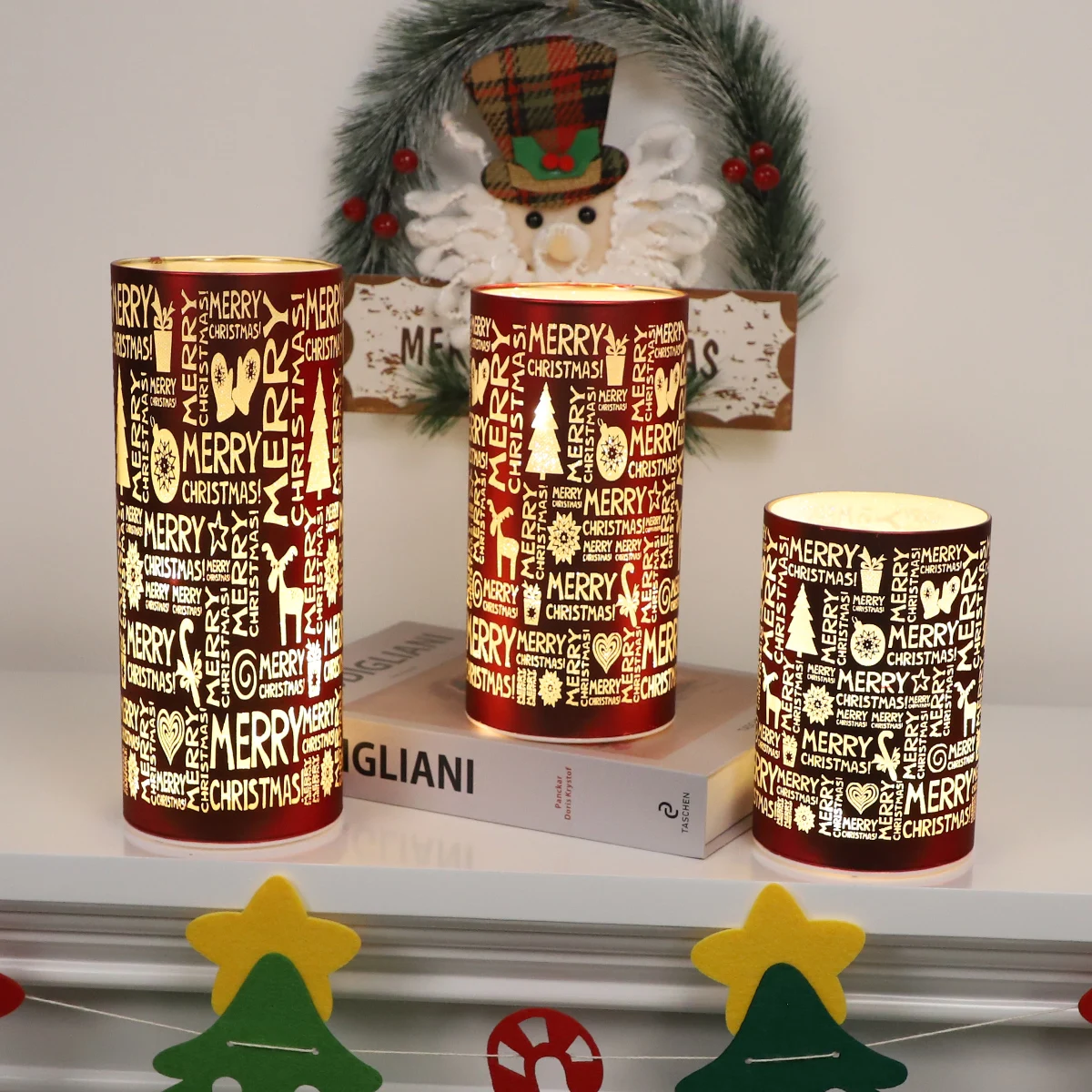 led christmas decoration christmas large decoration crystal candle holders lanterns and candle jars amber candle jar