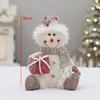 Pink fabric snowman plush-28cm sitting pose-hm24-9802b