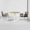 Natural d70cm round table+two chairs