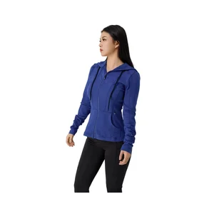 Women's Custom Slim Fit Zipper Hoodie Jacket for Workout Yoga Wholesale Custom Sports Yoga Wear Tops