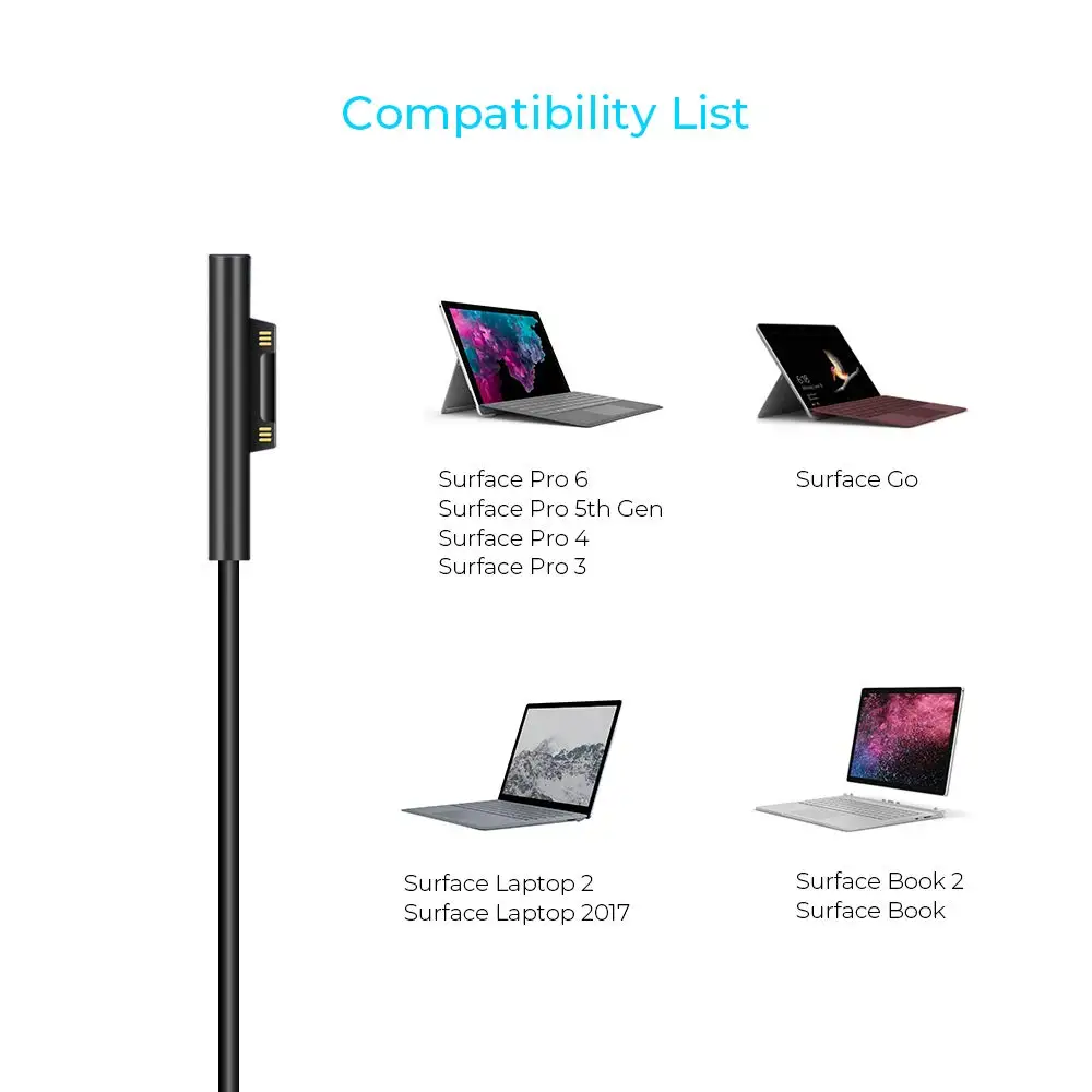 USB C зарядный кабель 15 в PD Зарядка для Microsoft Pro 6/5/4/3, Sur face Book 2/1, Surface pro