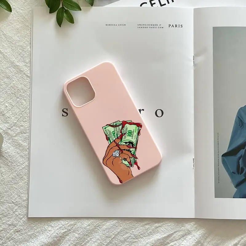 Print Fashion Melanin  Black Girl Pink Soft Rubber Sublimation Phone Case For iPhone 13 12 11 Pro Max details