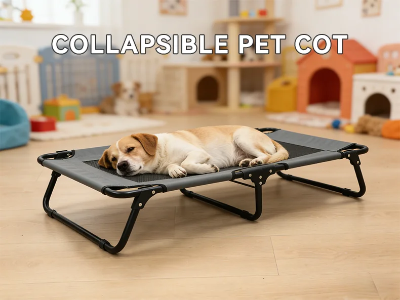 Hot Foldable Large Size Heavy Duty Pet Camping Bed 600D Oxford Cloth Breathable Indoor Outdoor Dog Cat Bed Pet Supplies details
