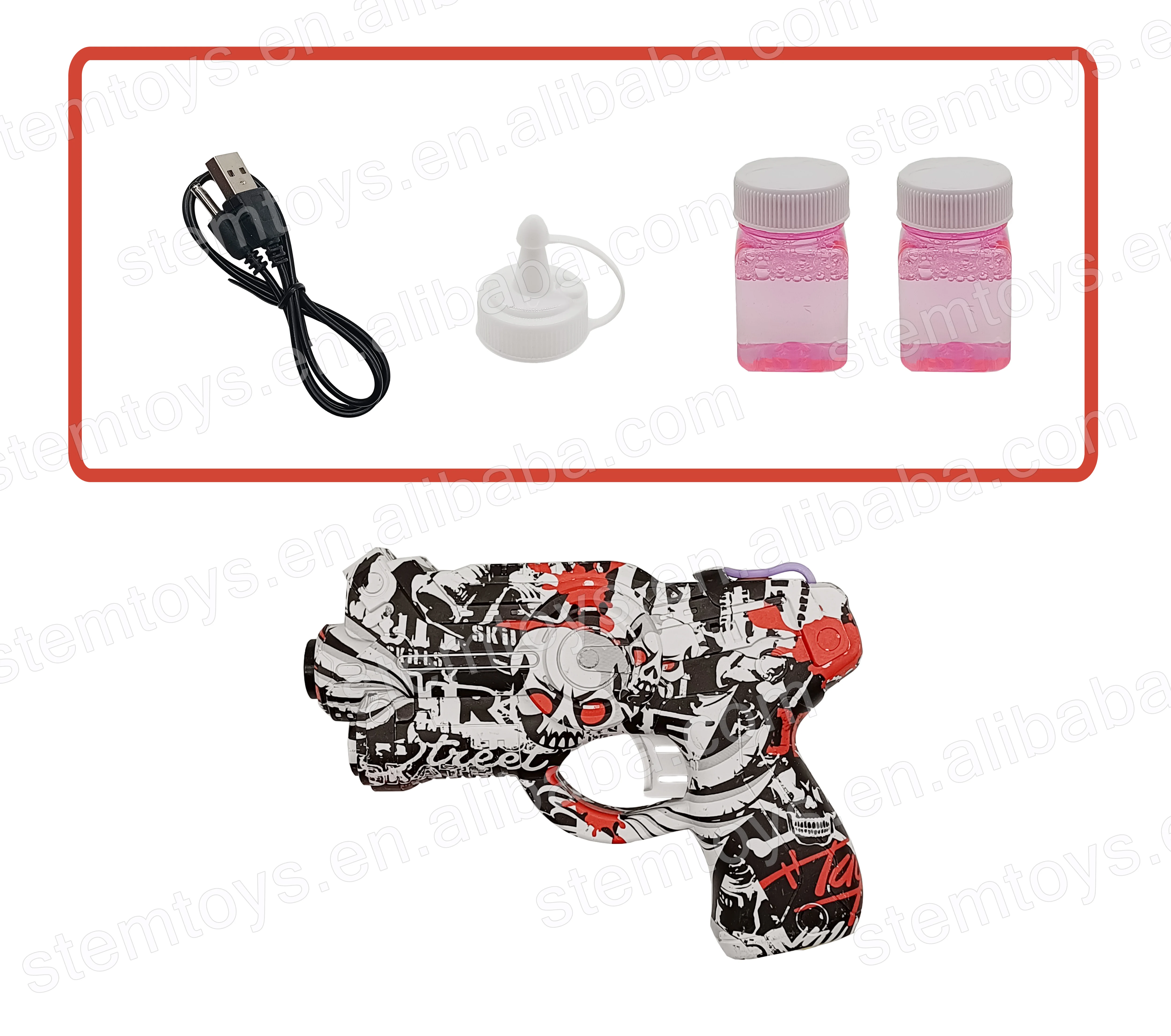 2022 New Arrival Auto Bubble Light Sounds Toy Gun High-Speed Plastic Pistol Outdoor Toys Water Bullet Super Grow Future Thinking