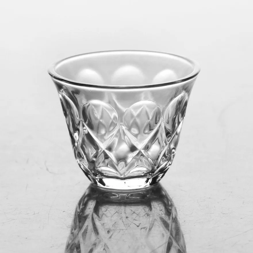 Clear 50ml Cheap Shot Glass Suitable for Wine Whisky Arabic Tea Glass Cup Cheap Price Cawa Cup Customized Logo Size Available
