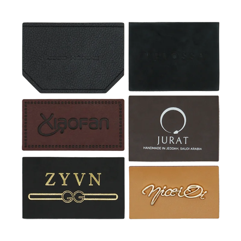 Customize Embossed Leather Patches Sew on Clothing Neck Shirt Logo Tag Jeans Self Adhesive Label Women Bags Handbags