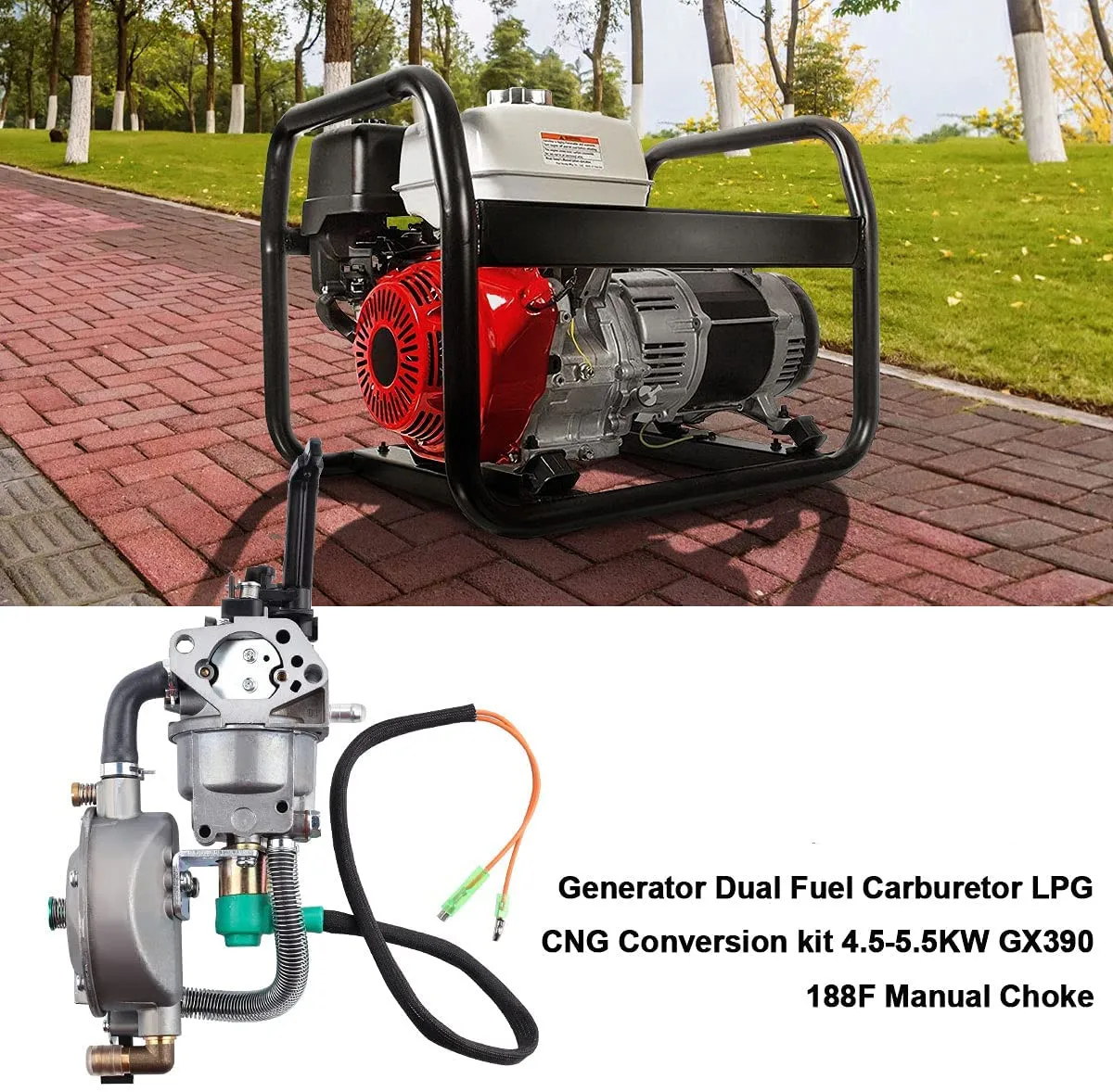 Newest Manual Dual Fuel Carburator for Honda GX390 188F LPG CNG GX340 4 ...