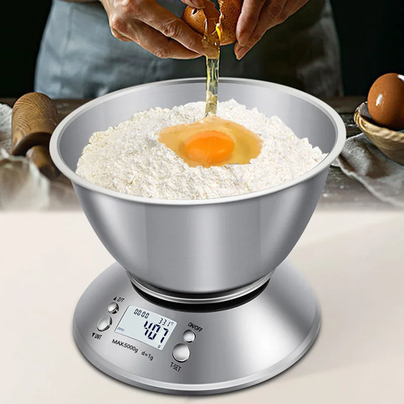 Digital Kitchen Scale with Removable Bowl 2.5L Volume