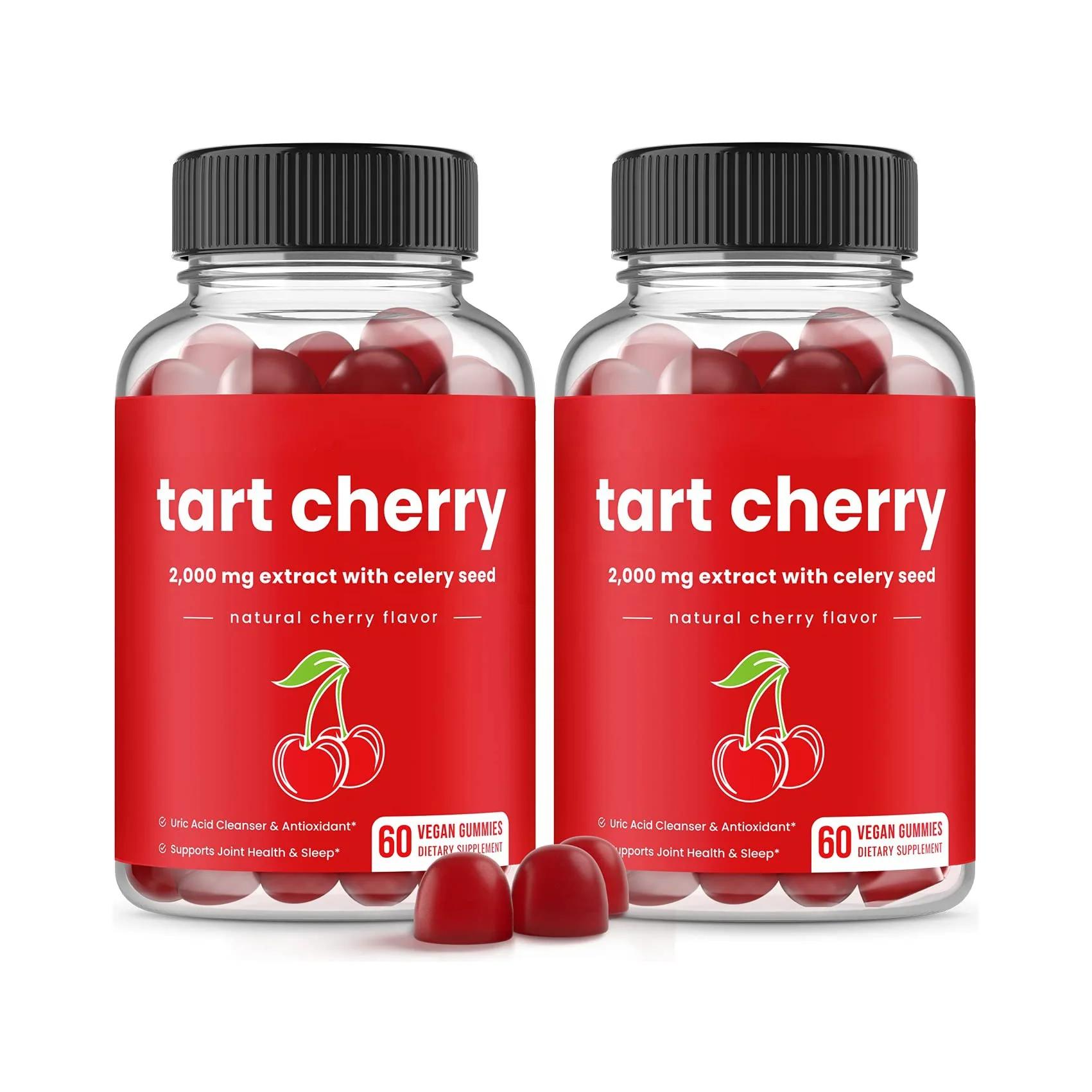 OEM Private label Vegan Muscle Recovery & Joint Relief Tart Cherry Concentrate Vitamin Tart Cherry Gummies