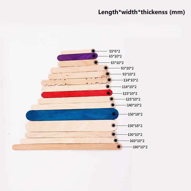 Jumbo 6 Inch Wooden Multi-Purpose Popsicle Sticks Creative Paste Toys for Arts Crafts for Ice Cream Waxing Tongue Depressor Use