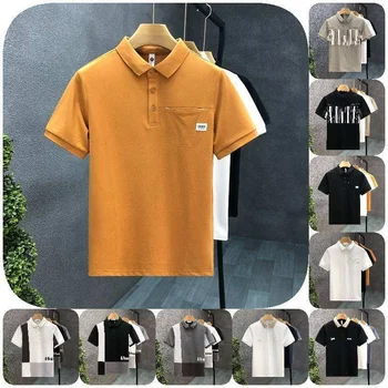 Youth popular 2024 men's short-sleeved lazy POLO shirt summer trend standard solid color