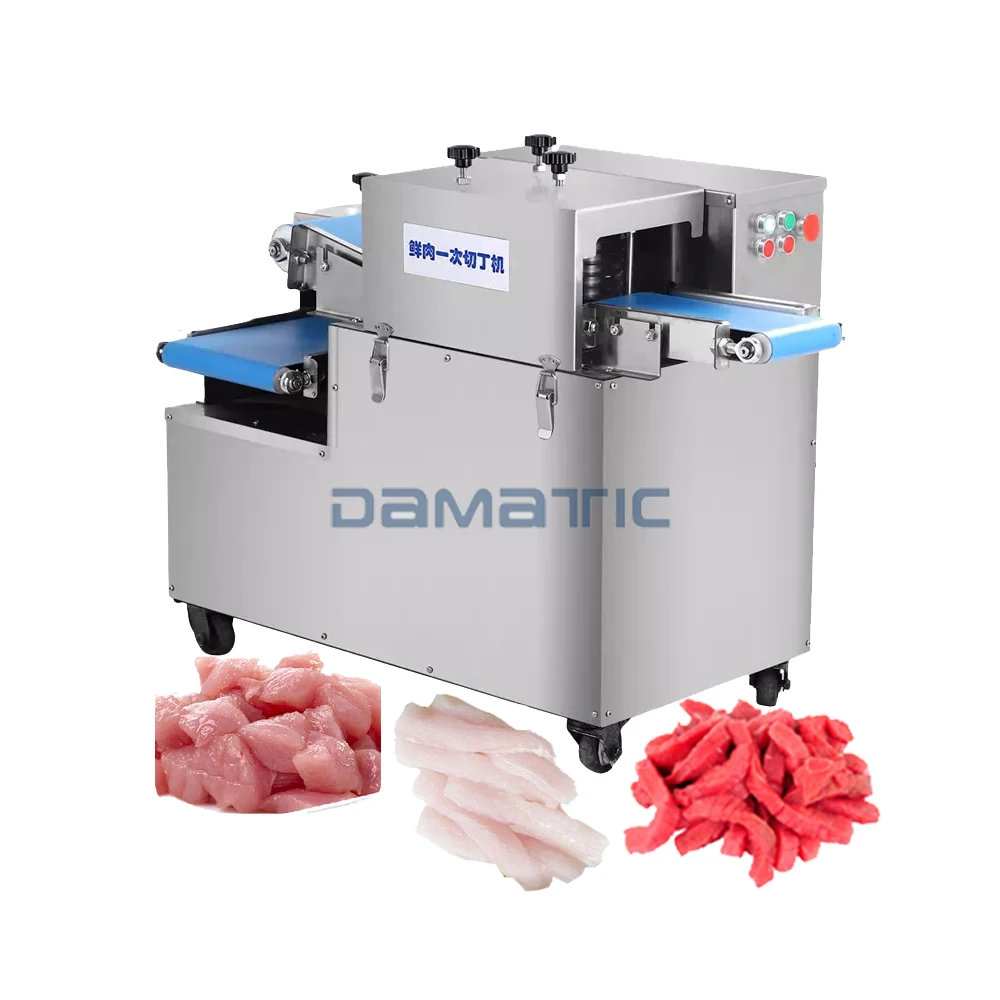 Fresh Meat Cube Cutting Machine Chicken Breast Fish Fillet  Cutter Cooked Meat Salmon Slicer Machine