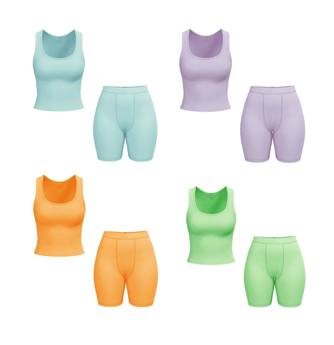 Mint Ropa De Mujer XS O-neck tank Top and Shorts Two Prices